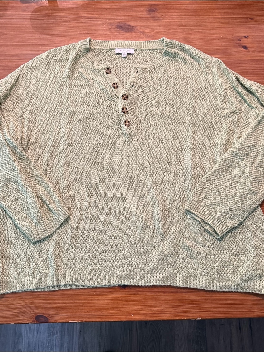 New Directions Studio Pale Green Oversized Light Green Sweater - XL